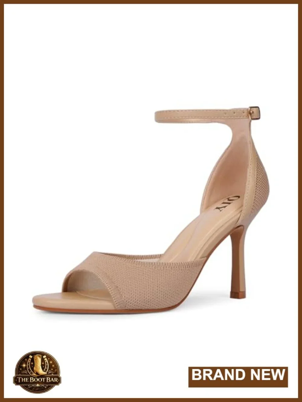 Women's Stiletto Heels Ankle Strap Open Toe Heeled Sandals 3.5 Inch Knit Memory